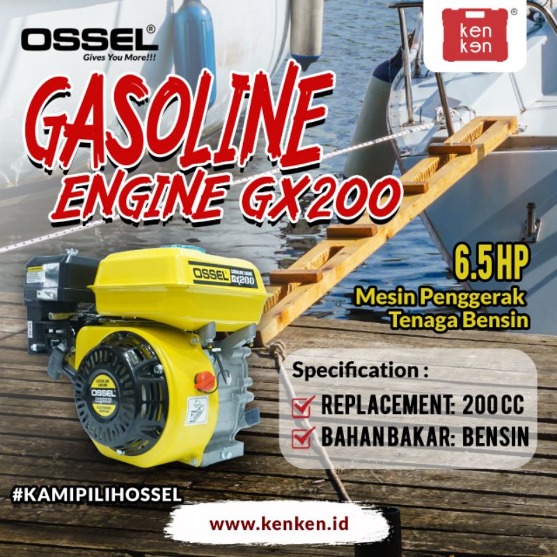 TERMURAH MESIN PENGGERAK BENSIN 6.5PK GX200 OSSEL GASOLINE ENGINE GX200 ECO OSSEL