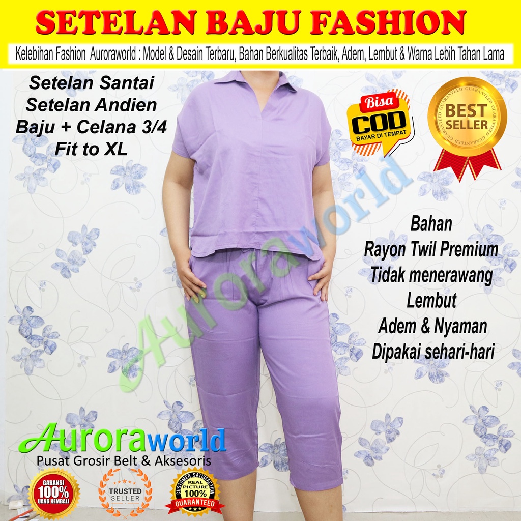 AURORAWORLD SET  Setelan Baju &amp; Celana Santai Fashion model terbaru bisa COD