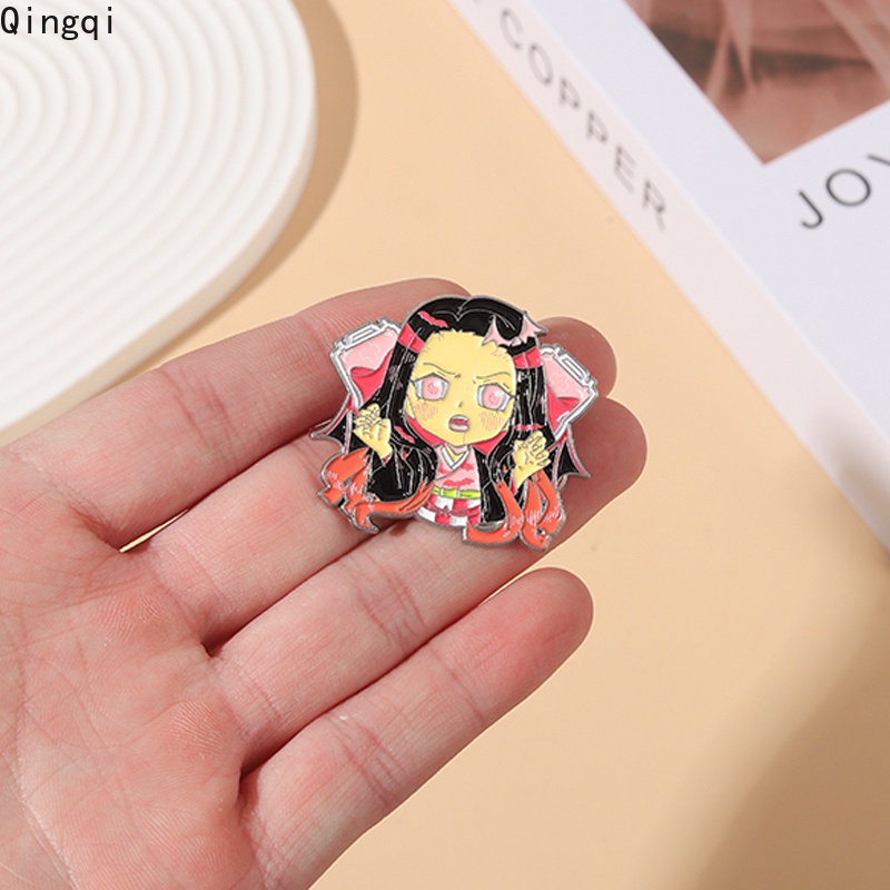 Bros Pin Enamel Desain Kartun Anime Demon Slayer Nezuko Kawaii Untuk Hadiah