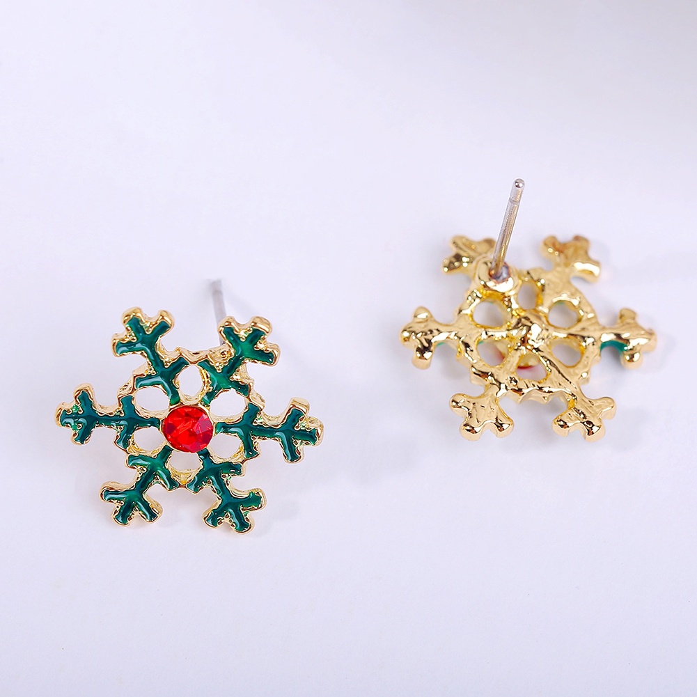 Hu Hu Hu Hu Hu Alat Bantu Pasang Kacamata♡ Anting Tusuk Wanita Bentuk Tongkat Permen Snowflake Untuk Pesta Natal