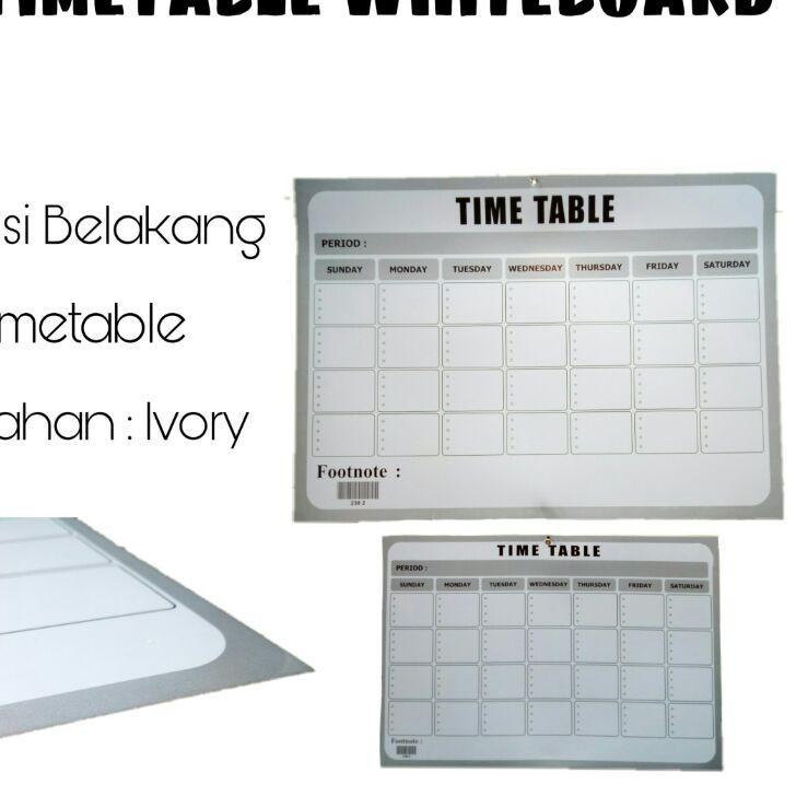 

[KODE V7HKE] TIME TABLE WHITE BOARD DUA SISI 70 x 50 cm