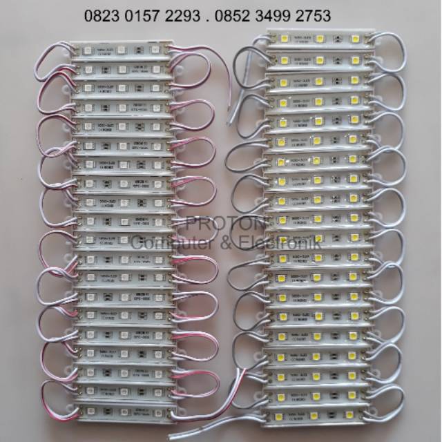Lampu hias - variasi indor outdoor Modul 5050 3LED 12V DC 7.5cm waterproof . Mobil motor truk perahu