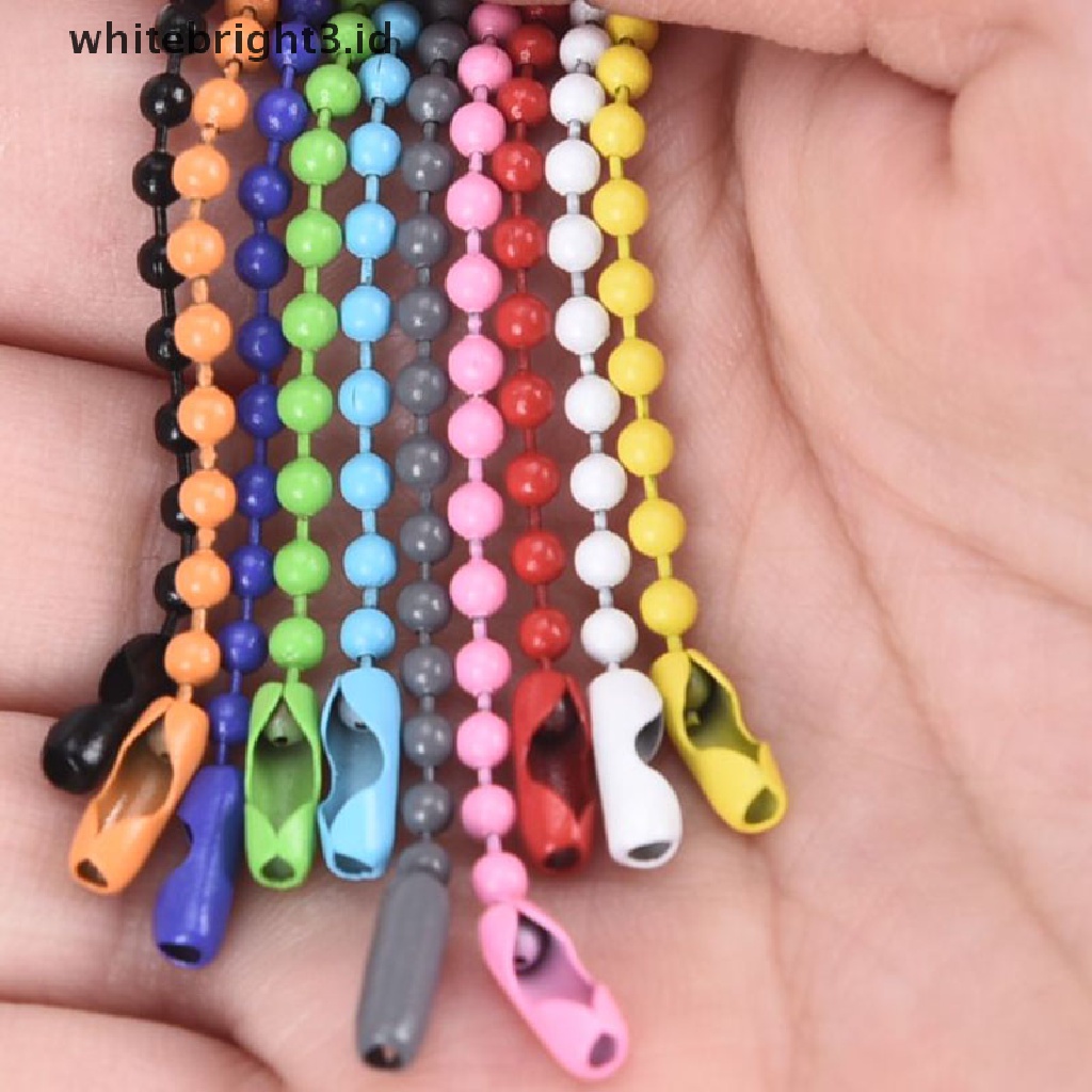 (whitebright3.id) 10pcs / Set Gantungan Kunci Manik-Manik Bola 2.4MM Warna-Warni Untuk Membuat Perhiasan DIY