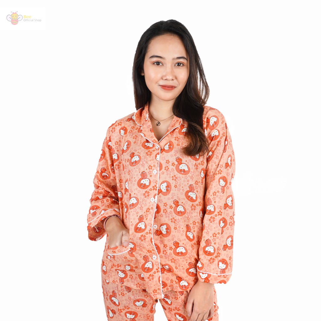 BEE - Piyama Wanita Dewasa Baju Tidur Kualitas Premium Exxen F- 1001 PP