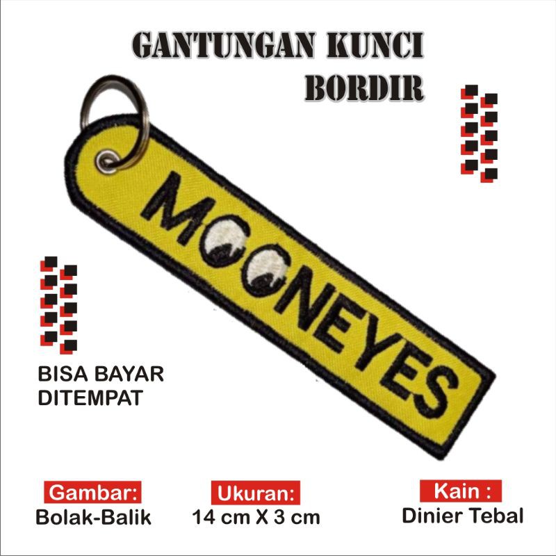 Gantungan Kunci Keychain Keytags Motor Rumah Mobil Tas Bordir Bulak Balik