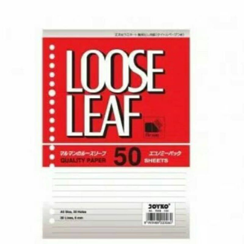 

isi kertas binder/ Loose Leaf Joyko A5 50 lembar /100 lembar