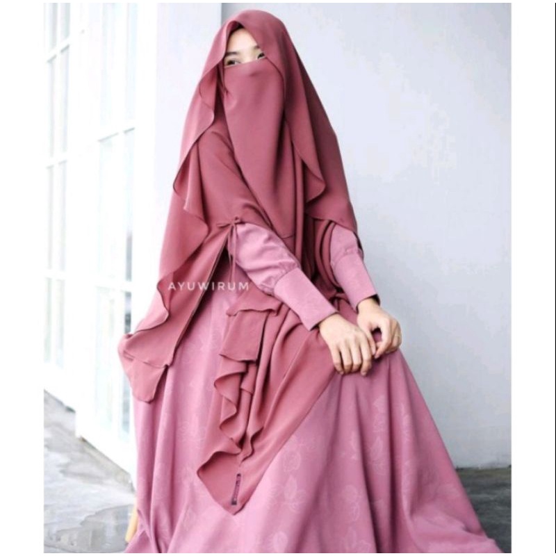Hijabisme Minami Dusty Pink mix Farfalla Handsplit Chery Pink