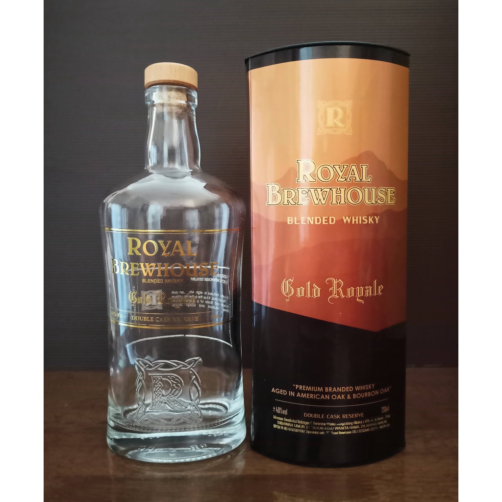 Botol bekas miras Royal Brewhouse Gold Royale 750 ml + Box