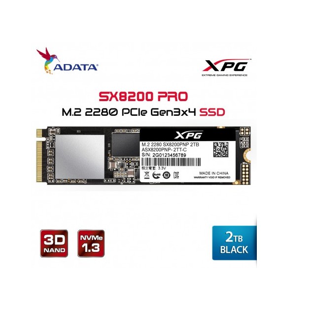 SSD ADATA XPG PRO 2TB SX8200PRO 2 TB NVME M2