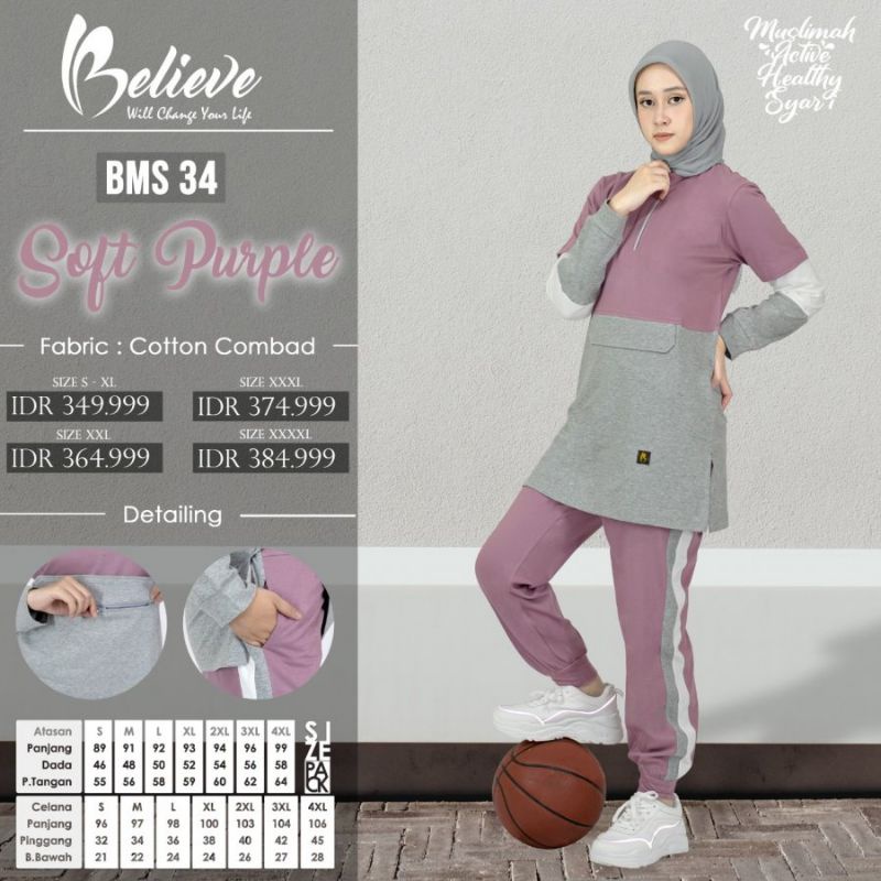 [Stock Ready] Premium Setelan Baju Olahraga Muslimah  Sportwear Muslimah