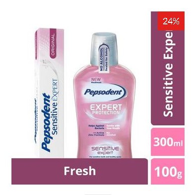 Pepsodent Sensitive Expert (Pasta Gigi + Obat Kumur)