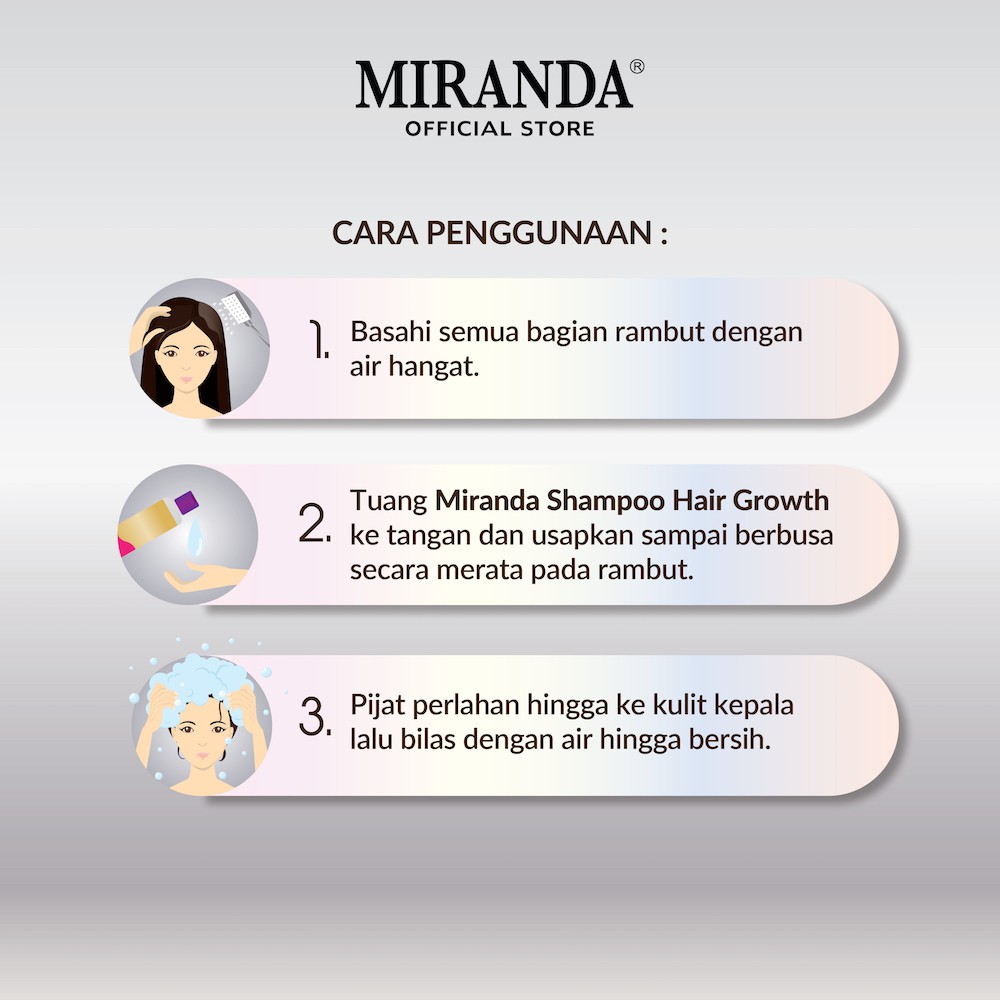 Miranda Hair Growth Biotin Shampoo (Perawatan Rambut Rontok) Collagen Original 200ml