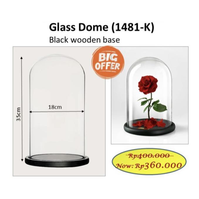 

Glass Dome 1481K Kotak Kaca Bening Florist Dekor Hadiah Gift Anniv