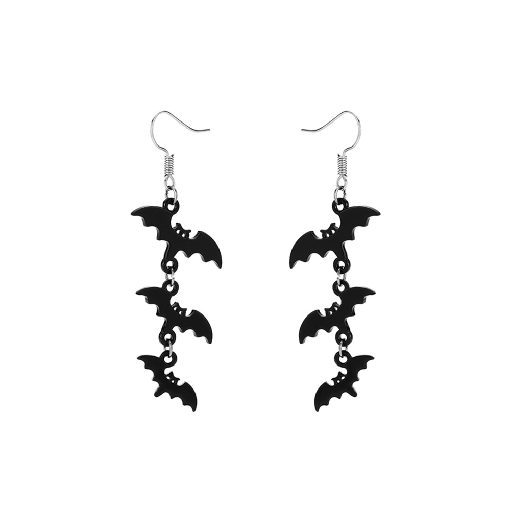 Hu Hu Hu Hu Hu Alat Bantu Pasang Kacamata♡ Anting Kait Gantung Bentuk Kelelawar Untuk Wanita