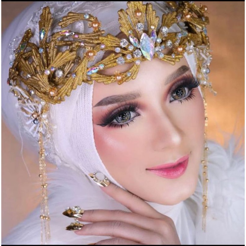 mahkota rubai wedding hijab/Tiara mahkota/mahkota fascinator wedding/prewedding