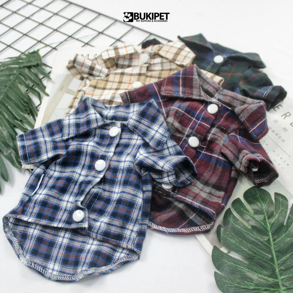 baju kucing anjing kelinci monyet lucu murah aksesoris hewan kecil - BUKI URBAN FLANEL SHIRT SERIES