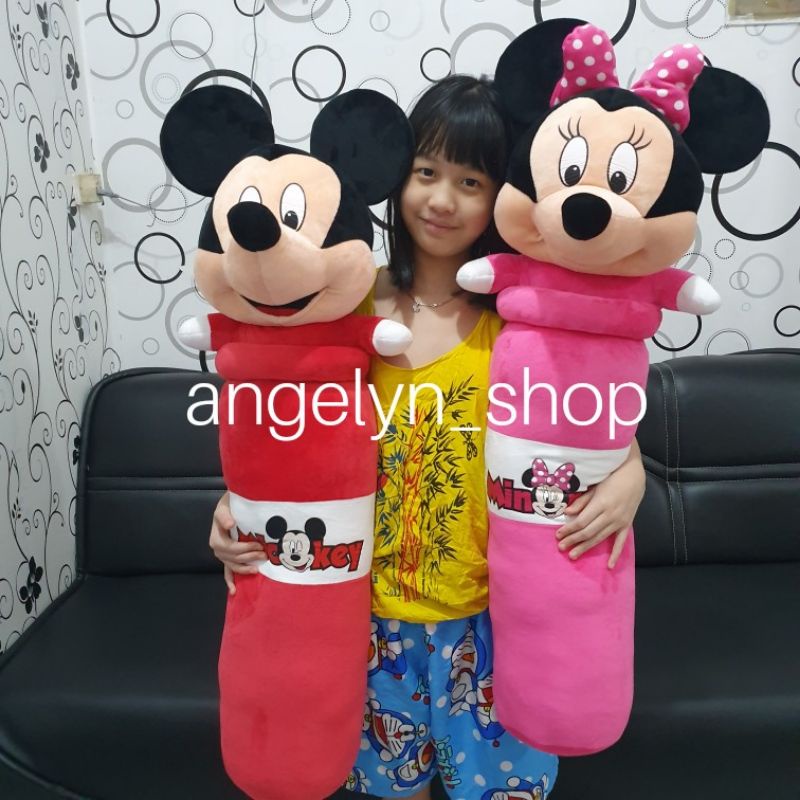 Guling boneka mickey minnie mouse sanrio hellokitty kuromi super jumbo besar dewasa