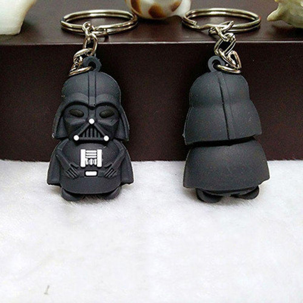 Agustina Star Wars Gantungan Kunci Aksesoris Interior Mobil Anak Hadiah 3D Mainan Anak Action Figure PVC Yoda Key Rings