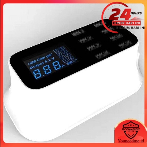 [TM] Smart Wall Charger 8 USB Port with LED Display