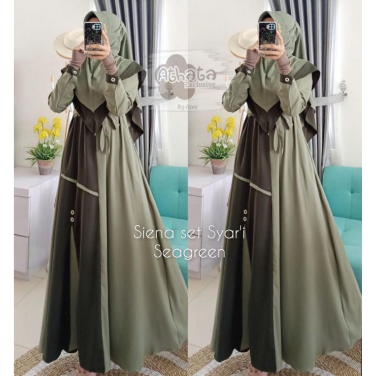 SIENA SET SYARI LD 120CM JUMBO XXL / ORI ATHATA / GAMIS SET KHIMAR ITY CREPE / Athata by dzee
