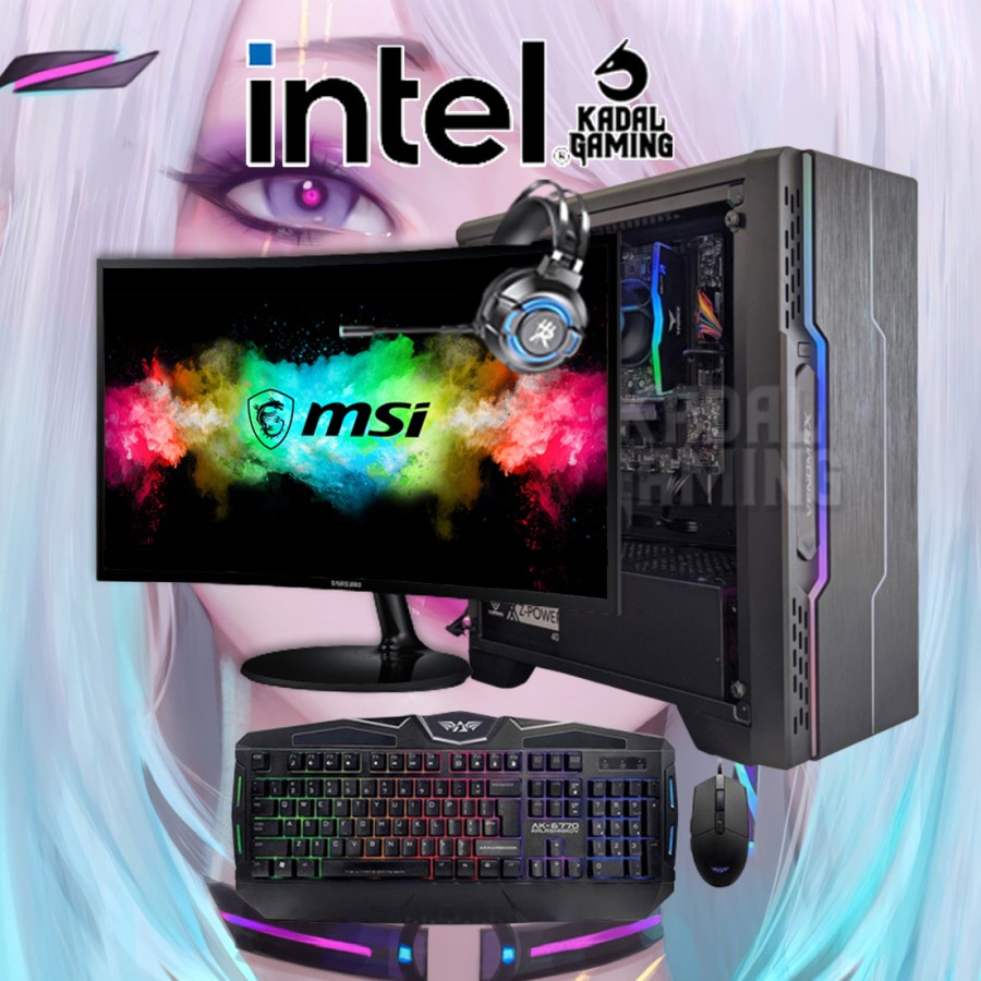 PC GAMING ULTRA INTEL CORE i5 10400F VGA RX 6400 4GB FULLSET RAKITAN