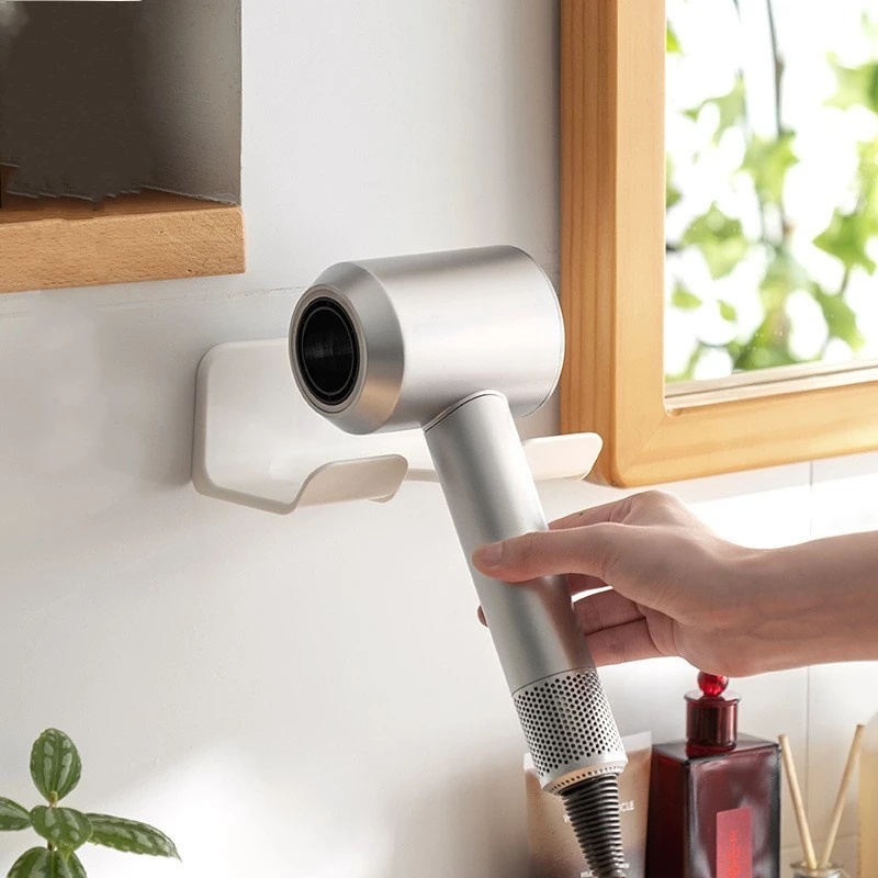 Stand Holder Hair Dryer Bahan Plastik Untuk Kamar Mandi