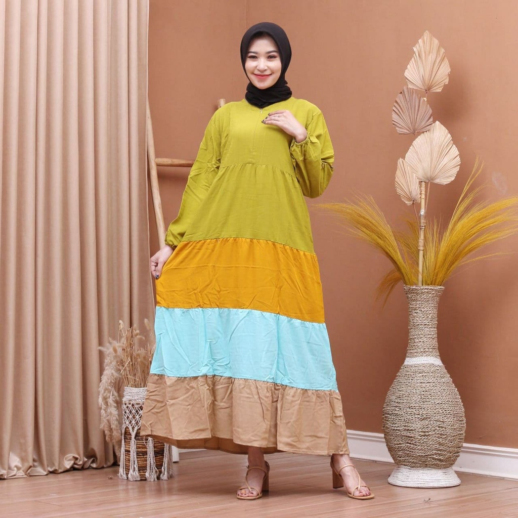 LONGDRESS NADIA | DASTER POLOS RAINBOW | DASTER ARAB RAYON | RAYON GRADE A+ | DASTER MURAH KEKINIAN