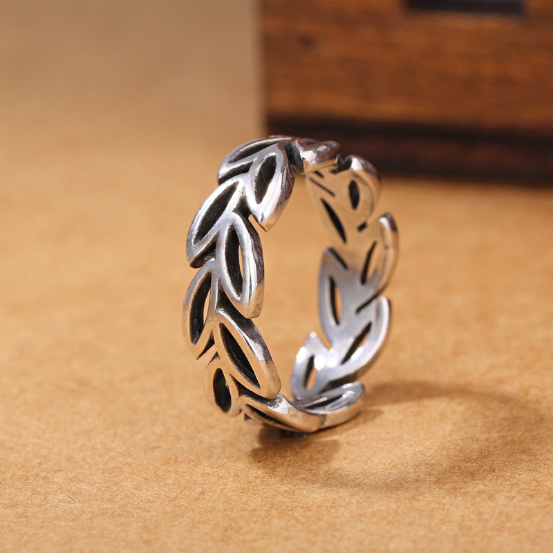 Cincin Sterling Silver 925 Model Mahkota Gaya Vintage Thailand Adjustable Untuk Wanita