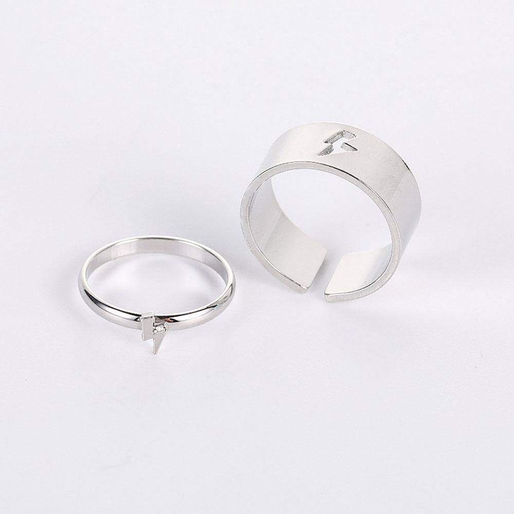 Mxbeauty Cincin Pasangan Trendy Punk Senada Cinta Pria Pesawat Perhiasan Fashion