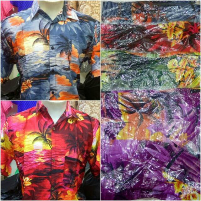 PROMO MURAH Kemeja Pantai Bali Hawaii Motif Random