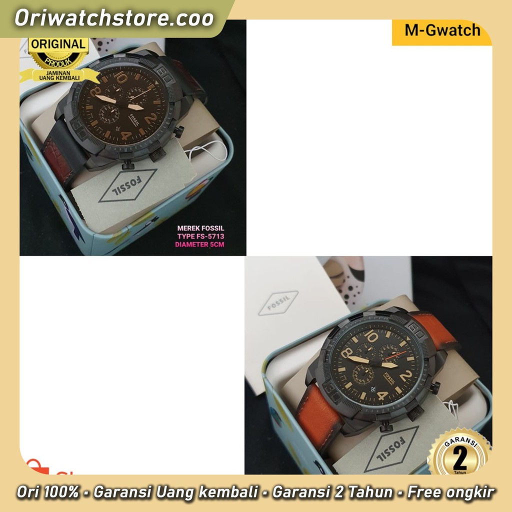 TERLARIS FOSSIL FS5713 5714 JAM TANGAN PRIA FOSSIL STRAP LEATHER SIZE 50 MM