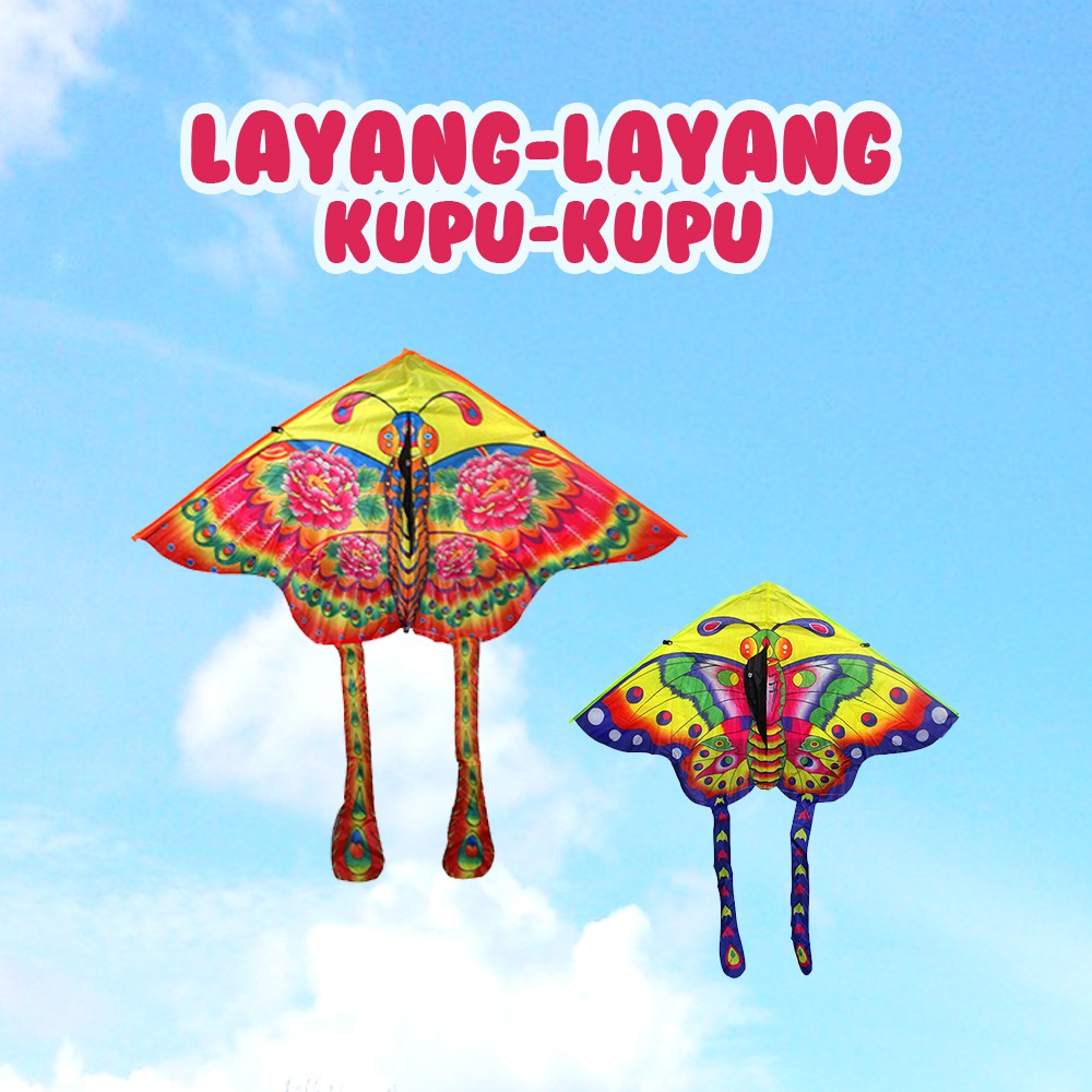 Layangan Kupu Kupu Bahan Parasut Anti Air Butterfly Kite