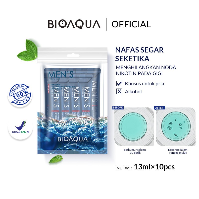 READY BIOAQUA Obat Kumur Probiotic Fragrant Refreshing Mouthwash 13ml x 10pcs Pemutih Gigi Obat Kumur Karang Gigi