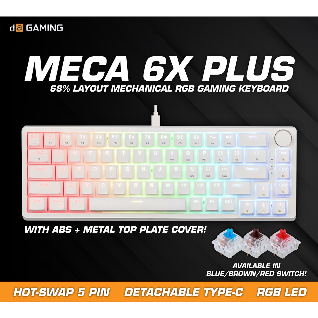 DIGITAL ALLIANCE MECA 6X PLUS 68-KEYS MECHANICAL RGB GAMING KEYBOARD
