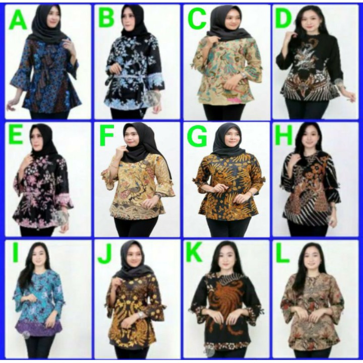 ATASAN BATIK WANITA M L XL XXL/ATASAN KERJA BATIK WANITA/BLOUSE BATIK WANITA