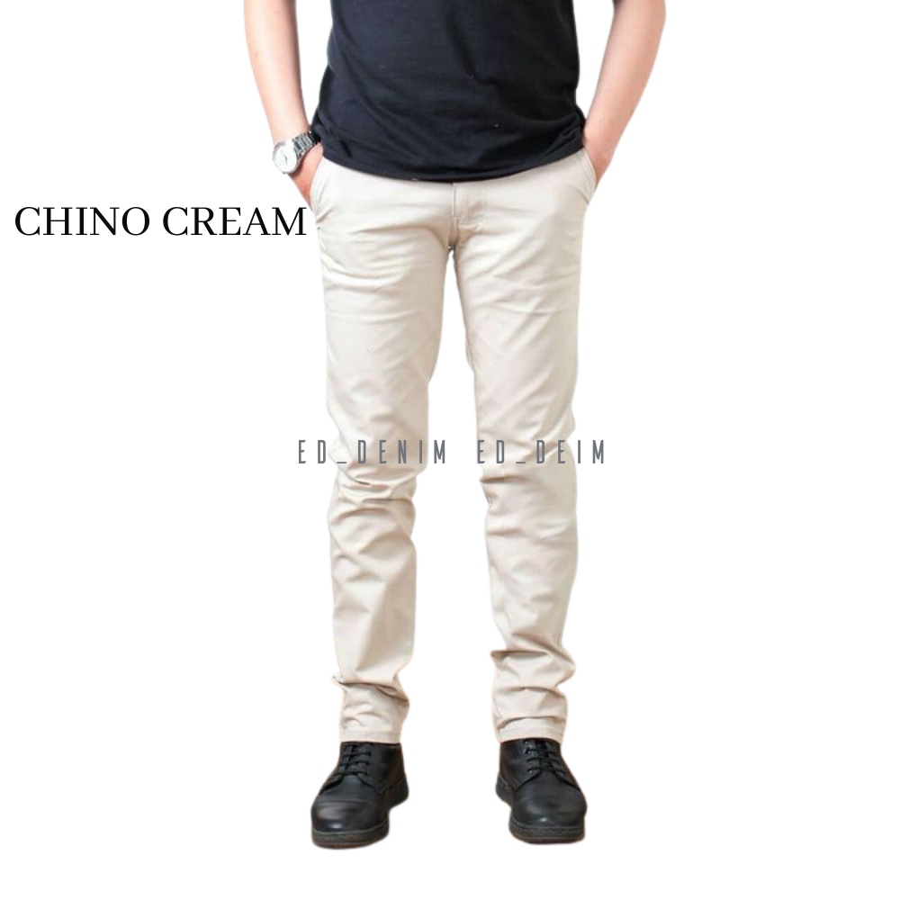 Celana Chinos Panjang Pria Slim Fit Katun Strecth