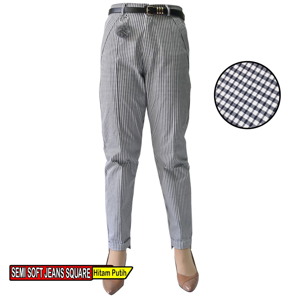 SEMI SOFT JEANS SQUARE PANTS Celana Panjang Wanita Basic SEMI SOFT JEANS SQUARE PANTS Celana Panjang Wanita Basic