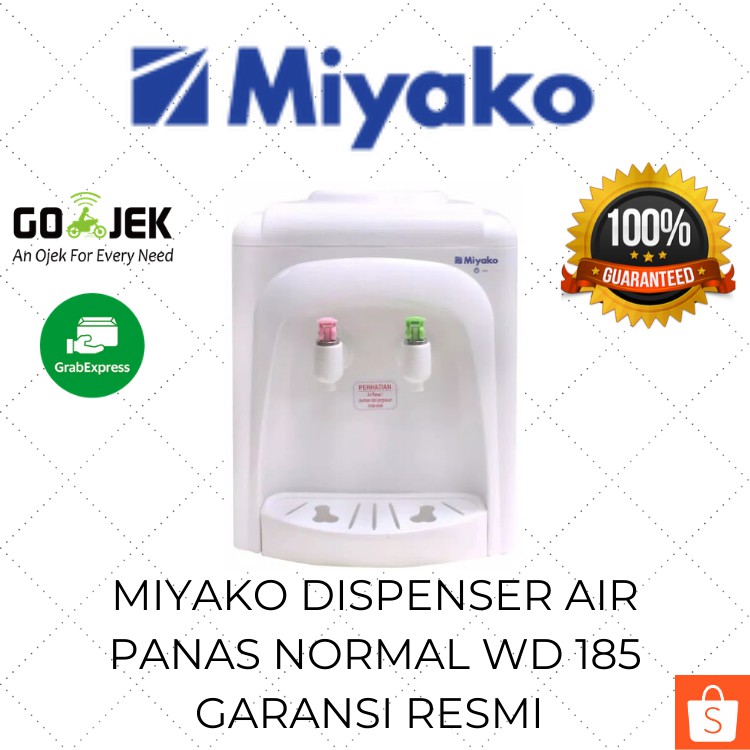 Miyako Dispenser Air Minum Panas Normal WD 185H / Meja Hot Normal Galon Atas Kecil Mini Murah