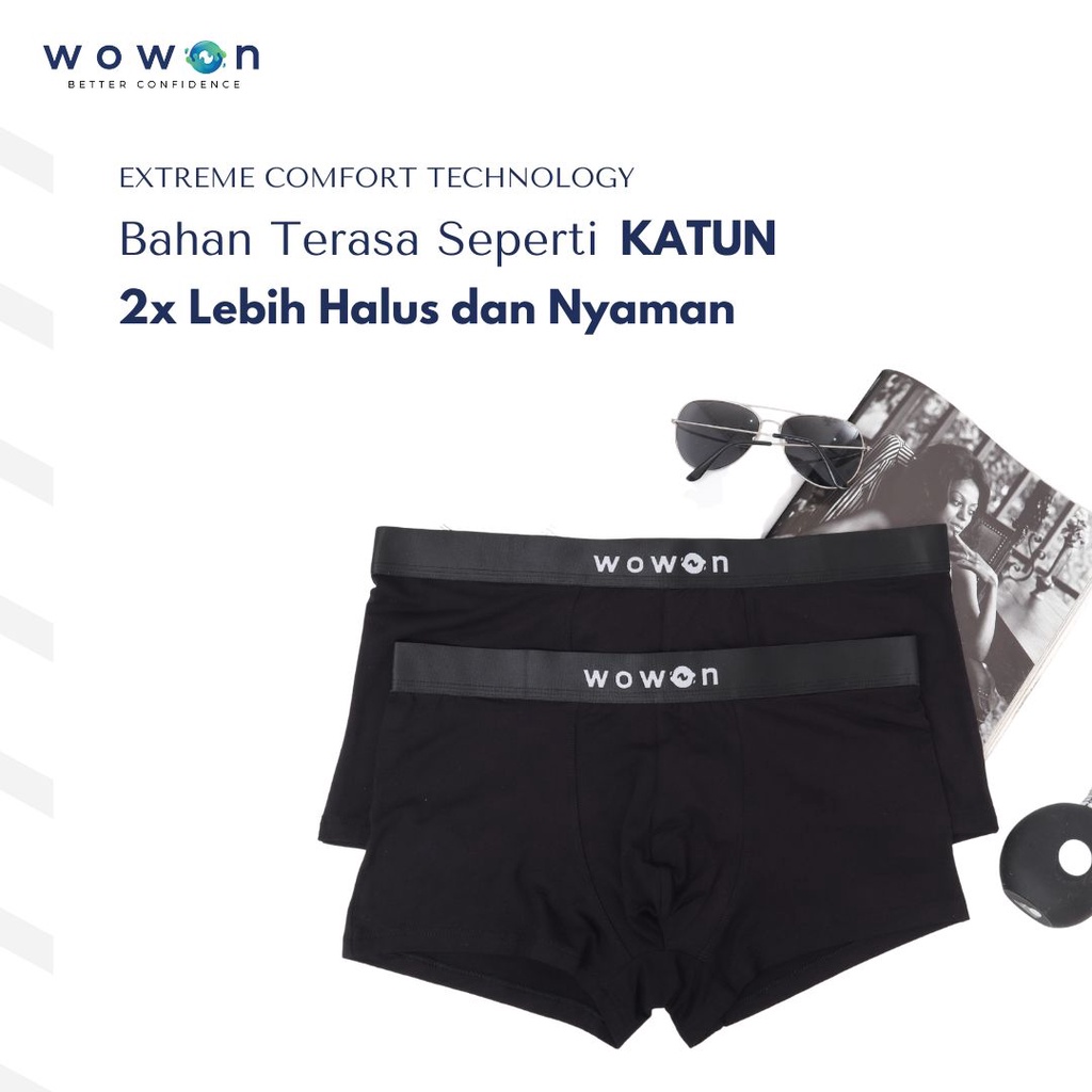 Wowon Men Boxer - Celana Dalam Pria - Extreme Comfort - 3 Pcs