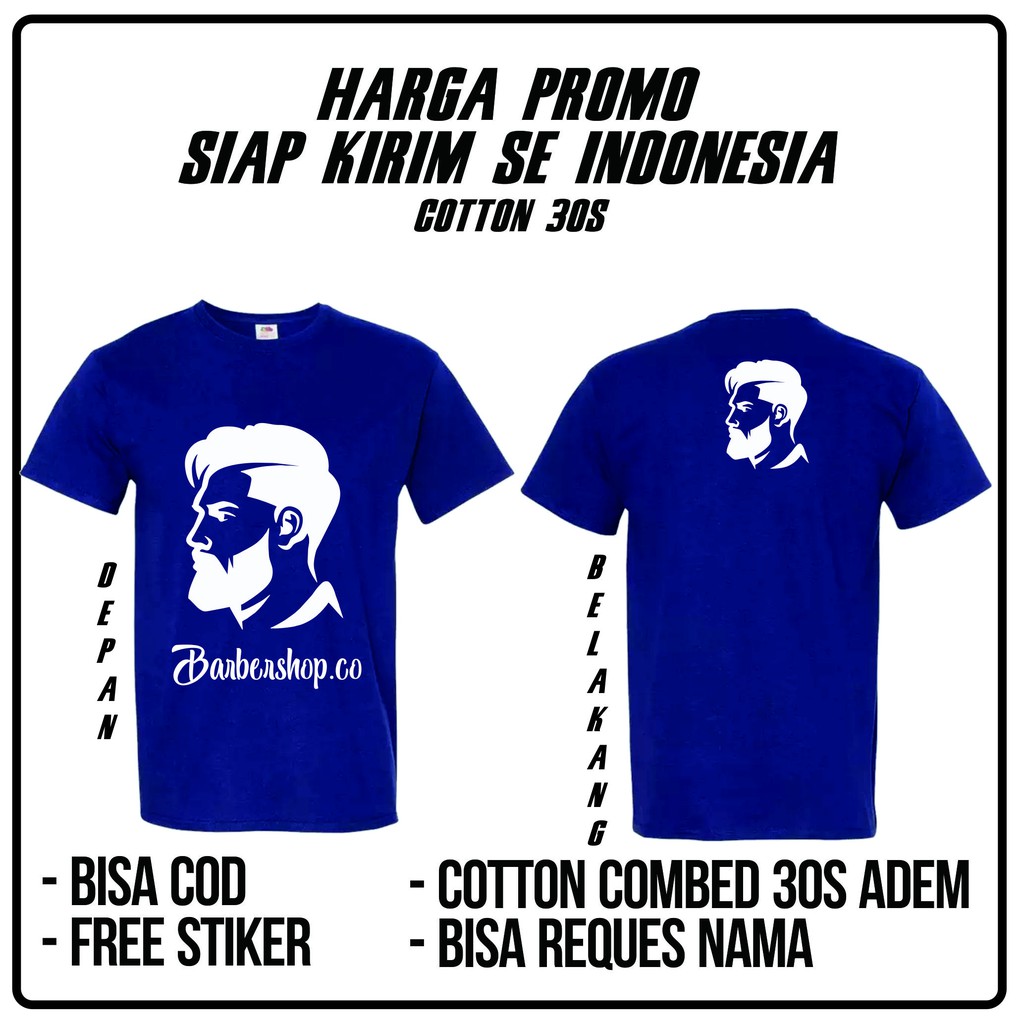 PROMO KAOS DISTRO BARBERSHOP KEREN MURAH BAHAN COTTON COMBED 30S ADEM GROSIR ECER