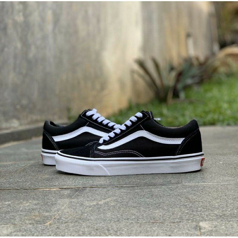 Sepatu Sneakers Pria Vans Old School Sneaker Cowok Oldschool Hitam FSH233 Cladiva