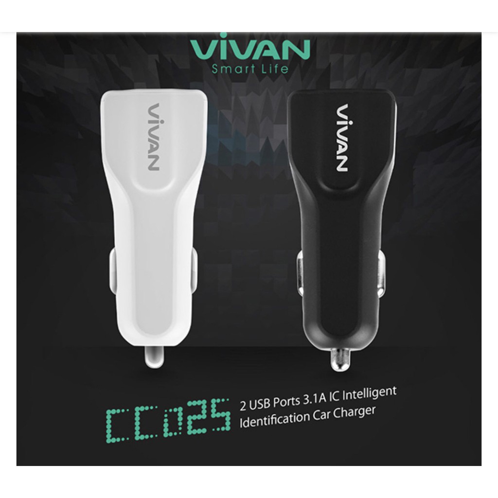 Charger Mobil dan Motor dual USB Vivan CC02S