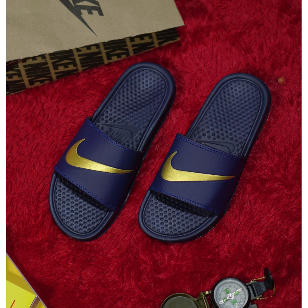 nike slides purple and gold