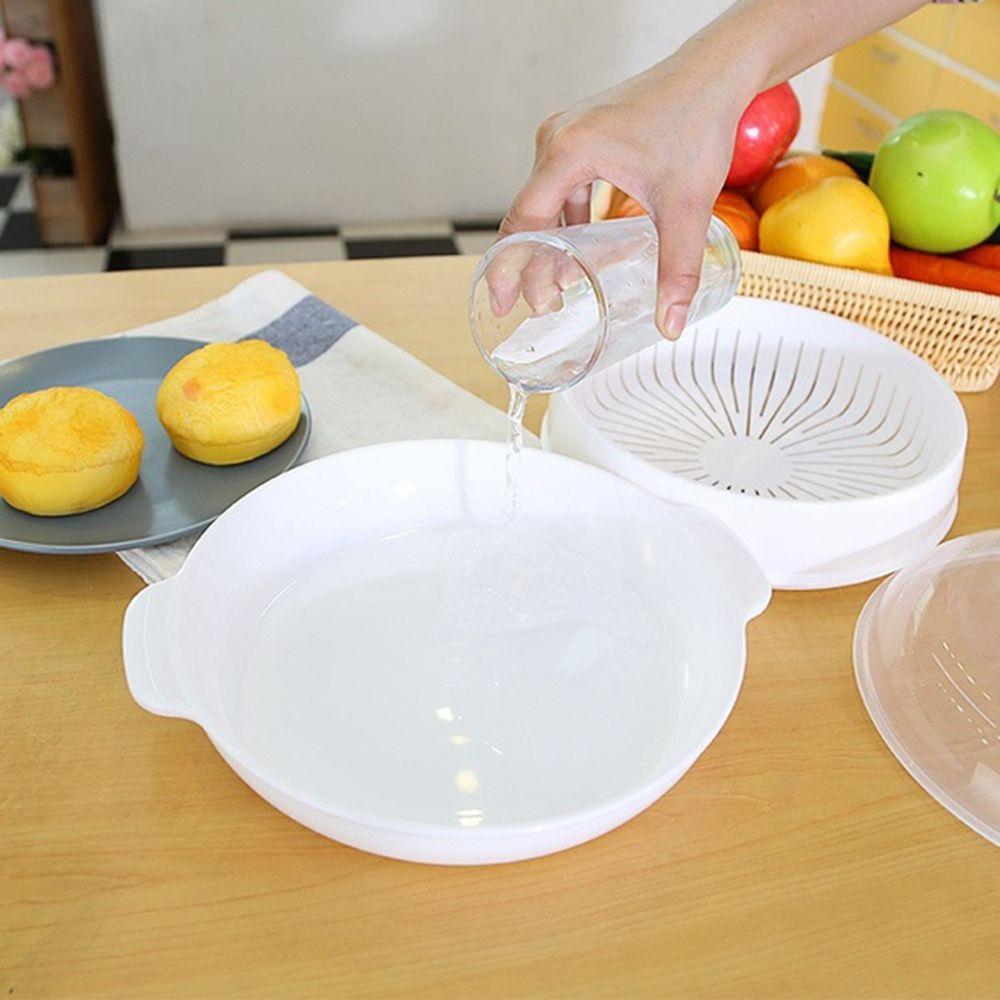 [Elegan] Microwave Steamer Cookware Peralatan PP Ramah Lingkungan Nasi Praktis Dengan Tutup Panci Kukus 1per2tingkat Memasak