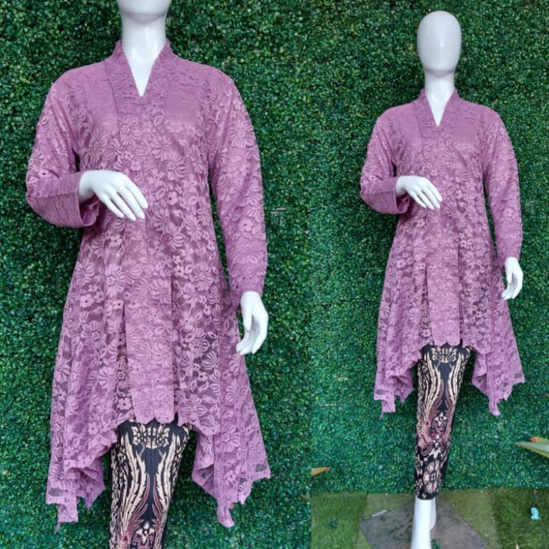 Setelan Kebaya Brokat / Kartini Brokat / Kebaya Modern /Kebaya Busui /Setelan Kebaya/ Ajc Kebaya-Lavender