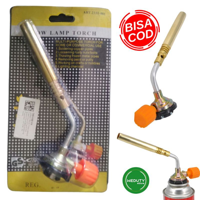 KEPALA REGULATOR GAS BUTANE TORCH AUTO IGNITION  BBQ KOMPOR PORTABLE SOLDERING FLAME GUN PIPA AC