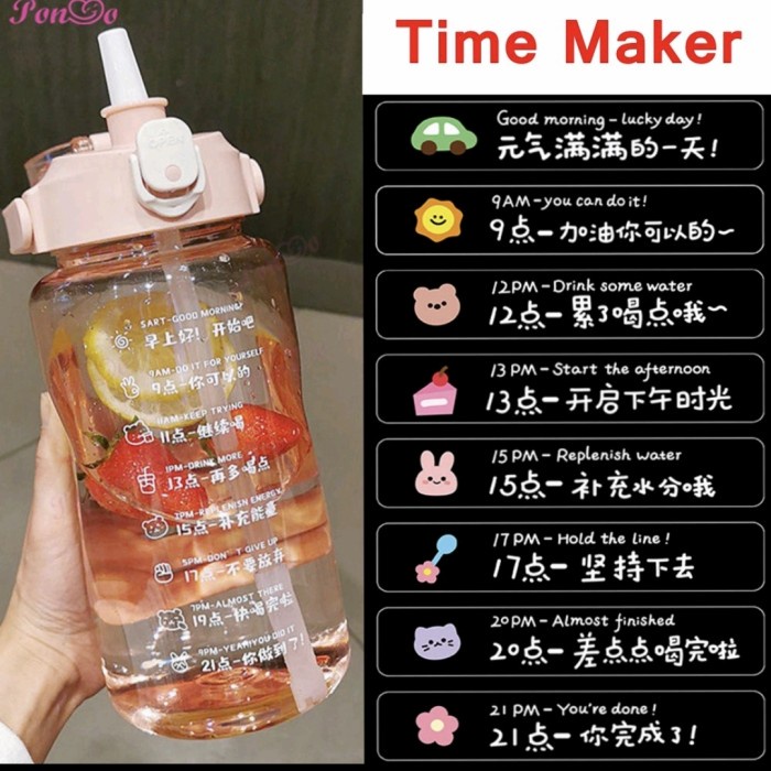 TIME MAKER STICKER DIY Stiker Tempelan Botol Penanda Waktu Motivasi