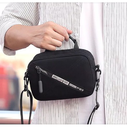 Tas Selempang Canvas Multifungsi Tas Pinggang Pria Mini Waistbag Staye