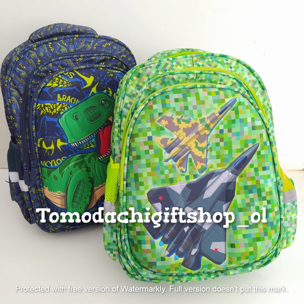 tm tas ransel sekolah anak laki laki paud tk sd embos hardcase superhero dinosaurus astronot pesawat