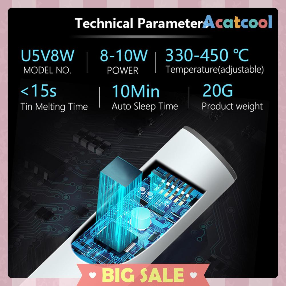 Solder Besi Mini Elektrik Portable Suhu Adjustable 8W 5V